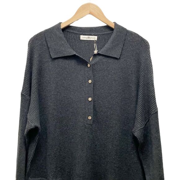 NWT Natural Life Long Sleeve Rib Knit Maxi Sweater Dress Charcoal Size S/M NEW - Picture 5 of 15